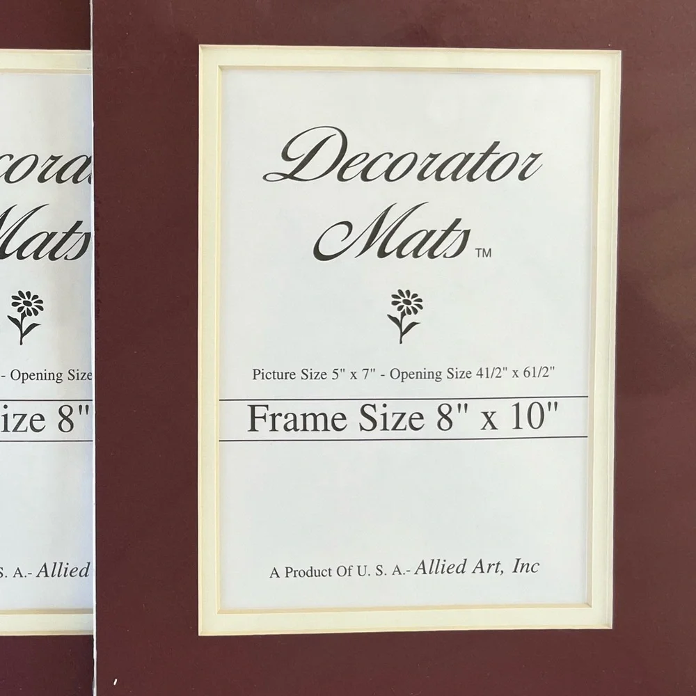 Decorator Mats | Burgundy 8x10 Picture Double Mat for 5x7 Photo